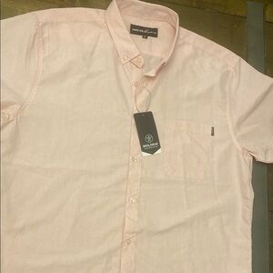 Lokai Men's light Pink button up‎ short sleeve casual new with tags size XL